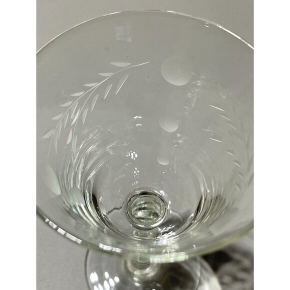 Set of 3 Etched Cordial Glasses Goblets - Picture 3 of 4